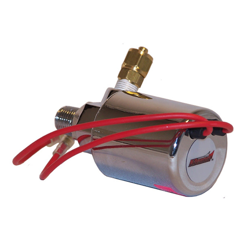 Model 307 Chrome Solenoid Air Valve - 1/4" OD Airline In, 1/4" M NPT Out.