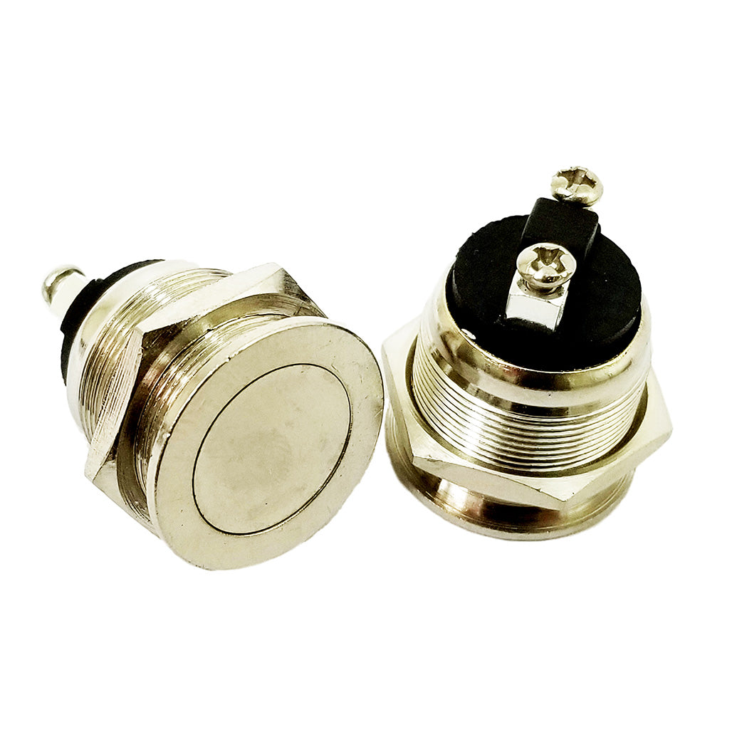 Model 320: The "Terminator" Brushed Nickel Flush Mount Momentary Push Button Horn Switch