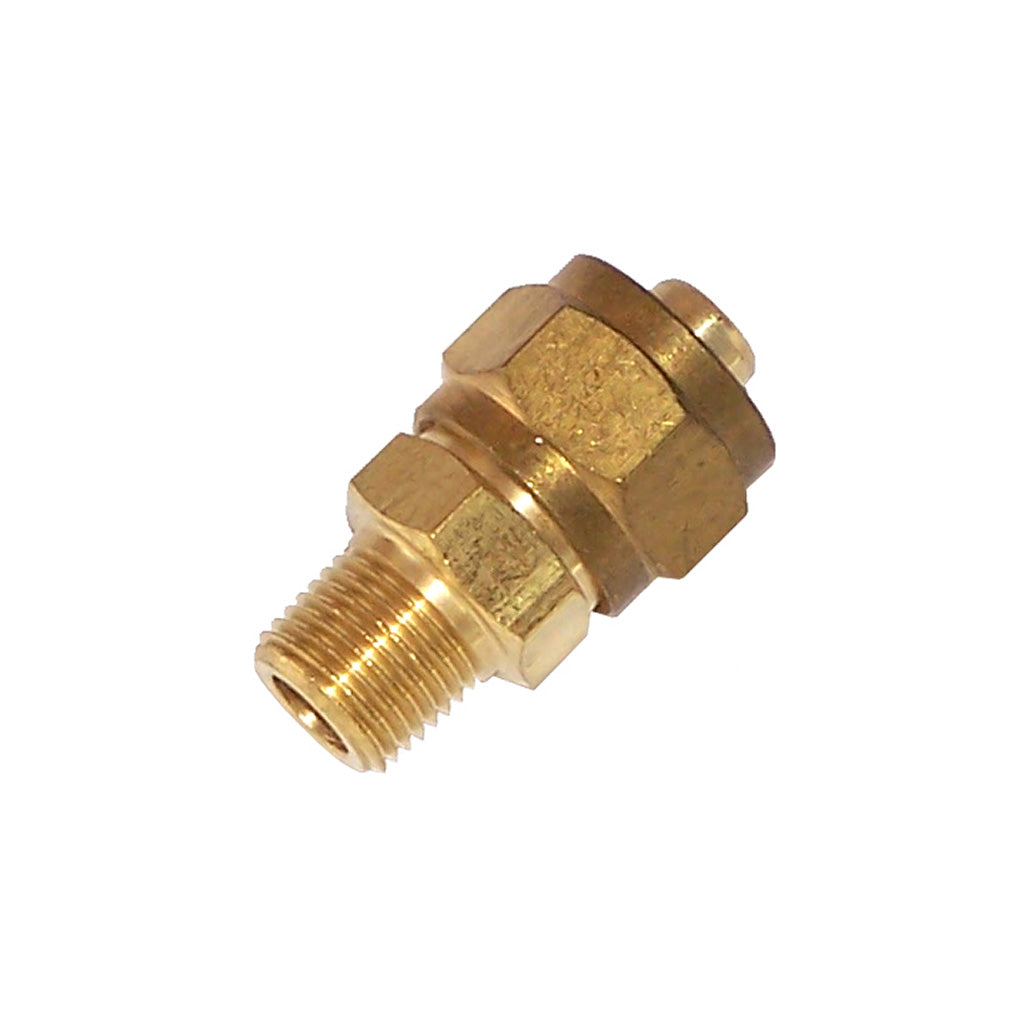 Model 51214: Straight Compression Fitting for 1/2" Outer Diameter Airline | 1/4" Male NPT