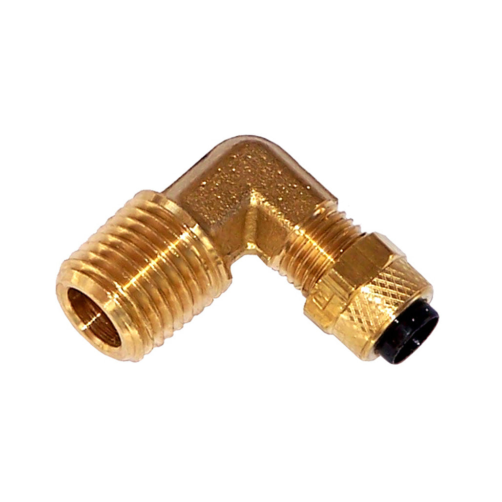 Model 51414L: Elbow Compression Fitting for 1/4" Outer Diameter Airline | 1/4" Male NPT