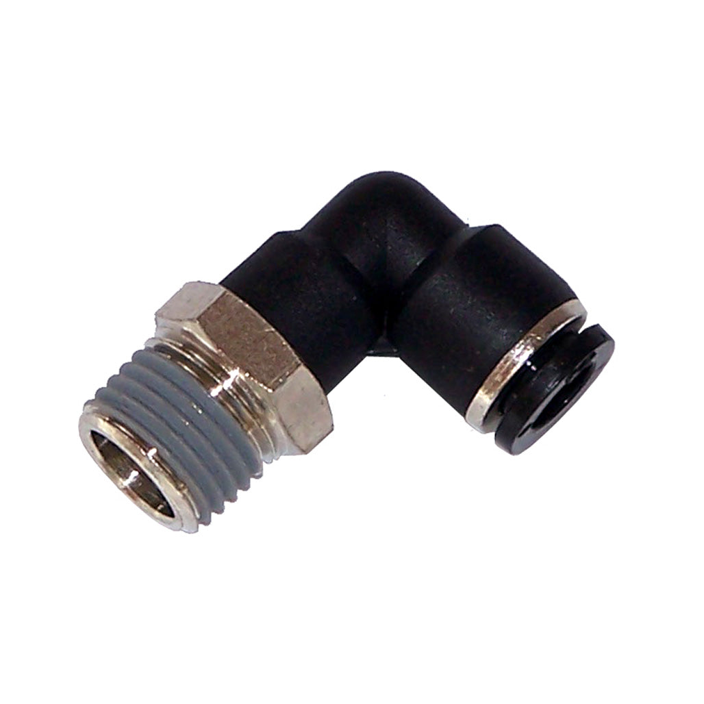 Model 51414PL: 1/4" M NPT elbow push-to-connect fitting for 1/4" O.D. tube
