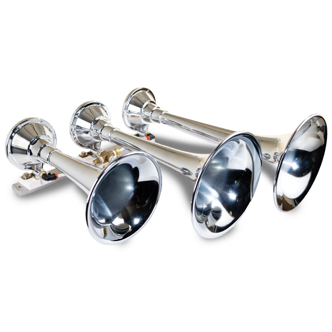 Model 630: The "Titan" Chrome-Plated Steel Triple Train Horns
