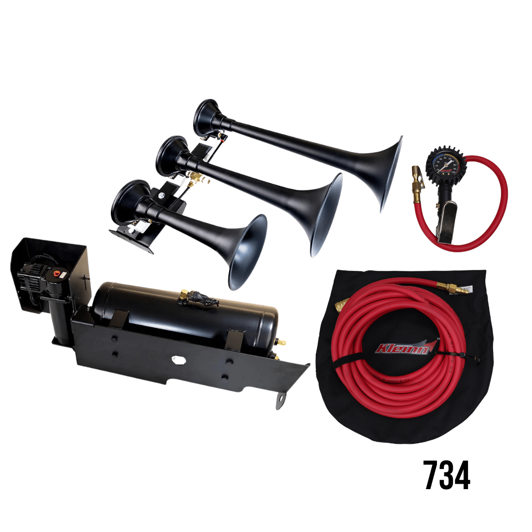 DIRECT FIT TRAIN HORN AND ONBOARD AIR SYSTEMS FOR 2011 - 2016 FORD F - 250 / F350 SUPER DUTY - Kleinn Automotive Accessories - KL SDKIT-734