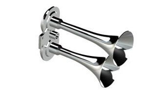 KL ST6001C-H: Replacement Dual Chrome Air Horn Set for HOGKIT-1 Harley Systems - Kleinn Automotive Accessories - KL ST6001C-H