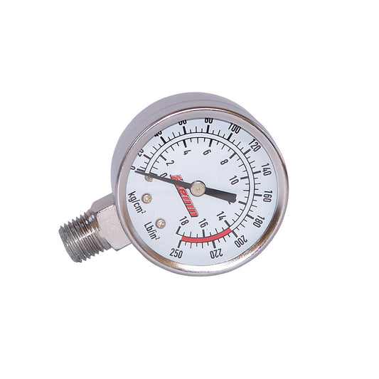 Model 1024 Stem Mount, Chrome-Plated, Single Needle 250 PSI Illuminated Air Pressure Gauge