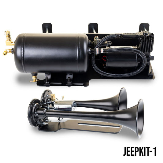 2008 - 2018 Jeep Wrangler JK Air Horn System with Model 101 Air Horn - Kleinn Automotive Accessories - KL JEEPKIT - 1