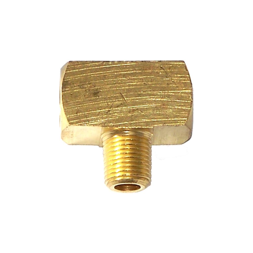 Brass "T" manifold (1) 1/8" MPT, (2) 1/8" FPT