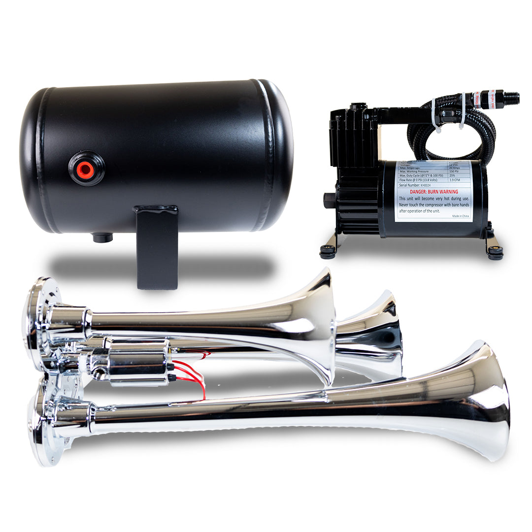 Model HK3 Chrome Triple Air Horn Kit