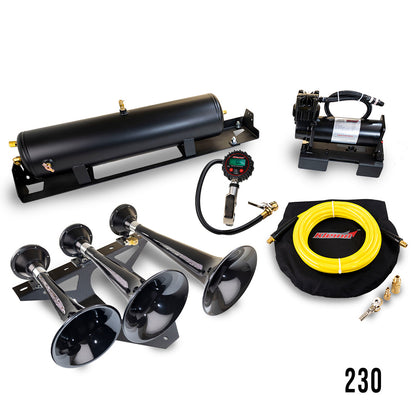 Bolt-On Train Horn and Onboard Air Systems | Horn Installed in Spare Tire Location for 2017-2025 Ford Super Duty F-250, F-350, and F-450.