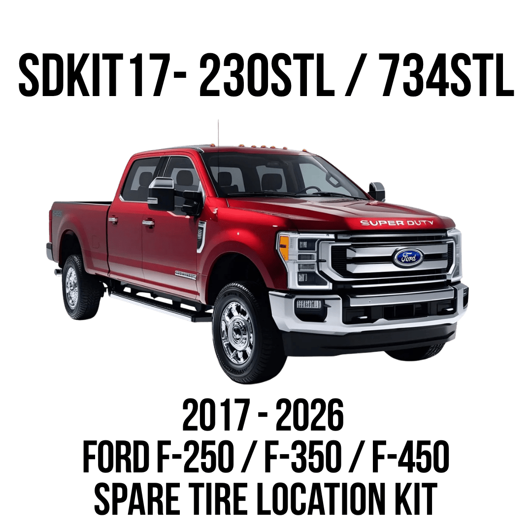 Bolt - On Train Horn and Onboard Air Systems | Horn Installed in Spare Tire Location for 2017 - 2026 Ford Super Duty F - 250, F - 350, and F - 450. - Kleinn Automotive Accessories - KL SDKIT17-734STL