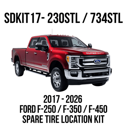Bolt - On Train Horn and Onboard Air Systems | Horn Installed in Spare Tire Location for 2017 - 2026 Ford Super Duty F - 250, F - 350, and F - 450. - Kleinn Automotive Accessories - KL SDKIT17-734STL