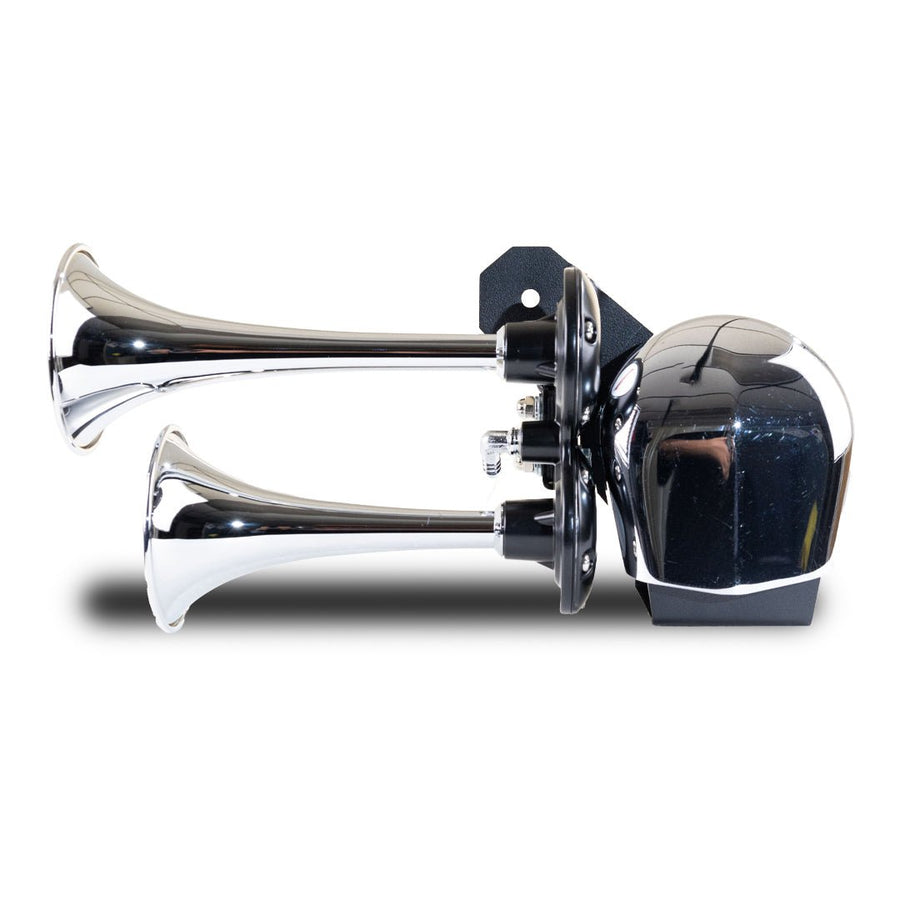 Chrome Dual Air Horn System For 1979 and Later Harley - Davidson Motorcycles - Kleinn Automotive Accessories - KL HOGKIT - 1