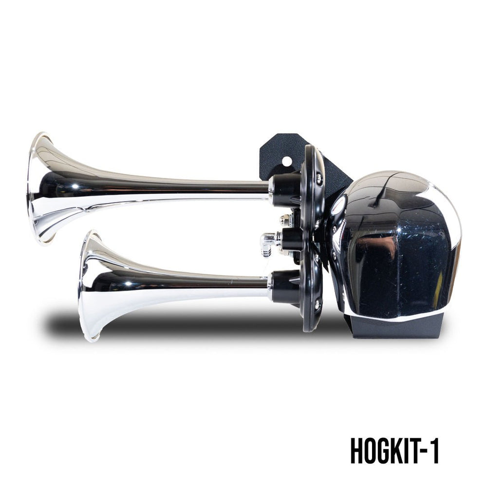 Chrome Dual Air Horn System For 1979 and Later Harley - Davidson Motorcycles - Kleinn Automotive Accessories - KL HOGKIT - 1