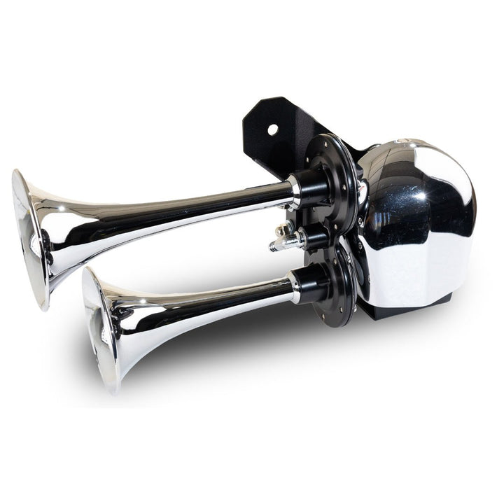 Chrome Dual Air Horn System For 1979 and Later Harley - Davidson Motorcycles - Kleinn Automotive Accessories - KL HOGKIT - 1