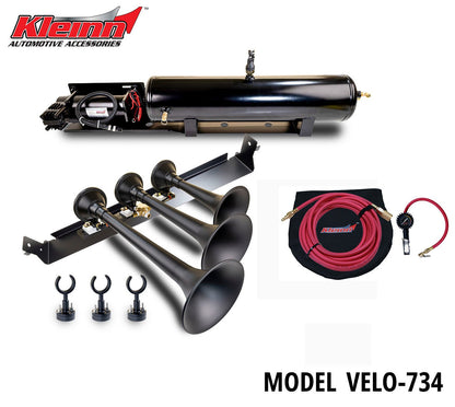 DIRECT FIT TRAIN HORN AND ONBOARD AIR SYSTEMS FOR 2009 - 2014 FORD F - 150 & SVT RAPTOR - Kleinn Automotive Accessories - KL VELO-734