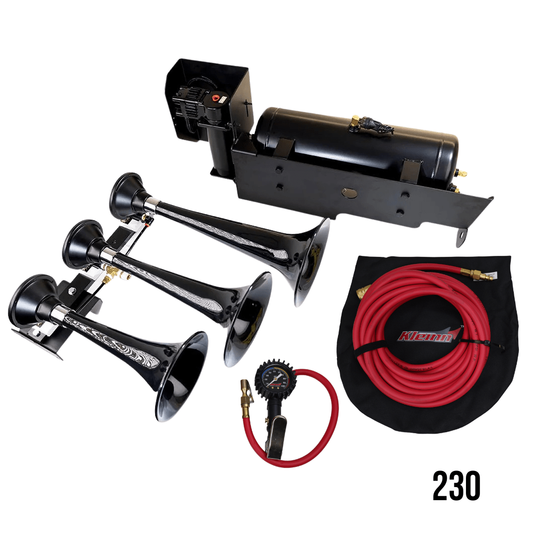 DIRECT FIT TRAIN HORN AND ONBOARD AIR SYSTEMS FOR 2011 - 2016 FORD F - 250 / F350 SUPER DUTY - Kleinn Automotive Accessories - KL SDKIT-230