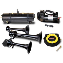 DIRECT FIT TRAIN HORN AND ONBOARD AIR SYSTEMS FOR 2017 - 2020 FORD RAPTOR SUPERCREW - Totally Bad Ass - Model 730 Train Horn and Onboard Air System - NOB - Kleinn Automotive Accessories - KL RPTR - 734 - NOB