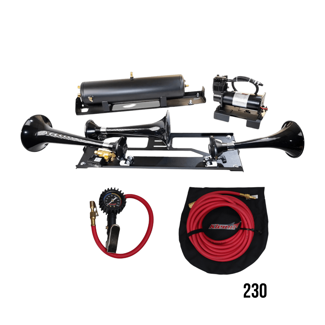 DIRECT FIT TRAIN HORN AND ONBOARD AIR SYSTEMS FOR 2017 - 2022 FORD F - 250 / F - 350 / F - 450 - Kleinn Automotive Accessories - KL SDKIT17-230