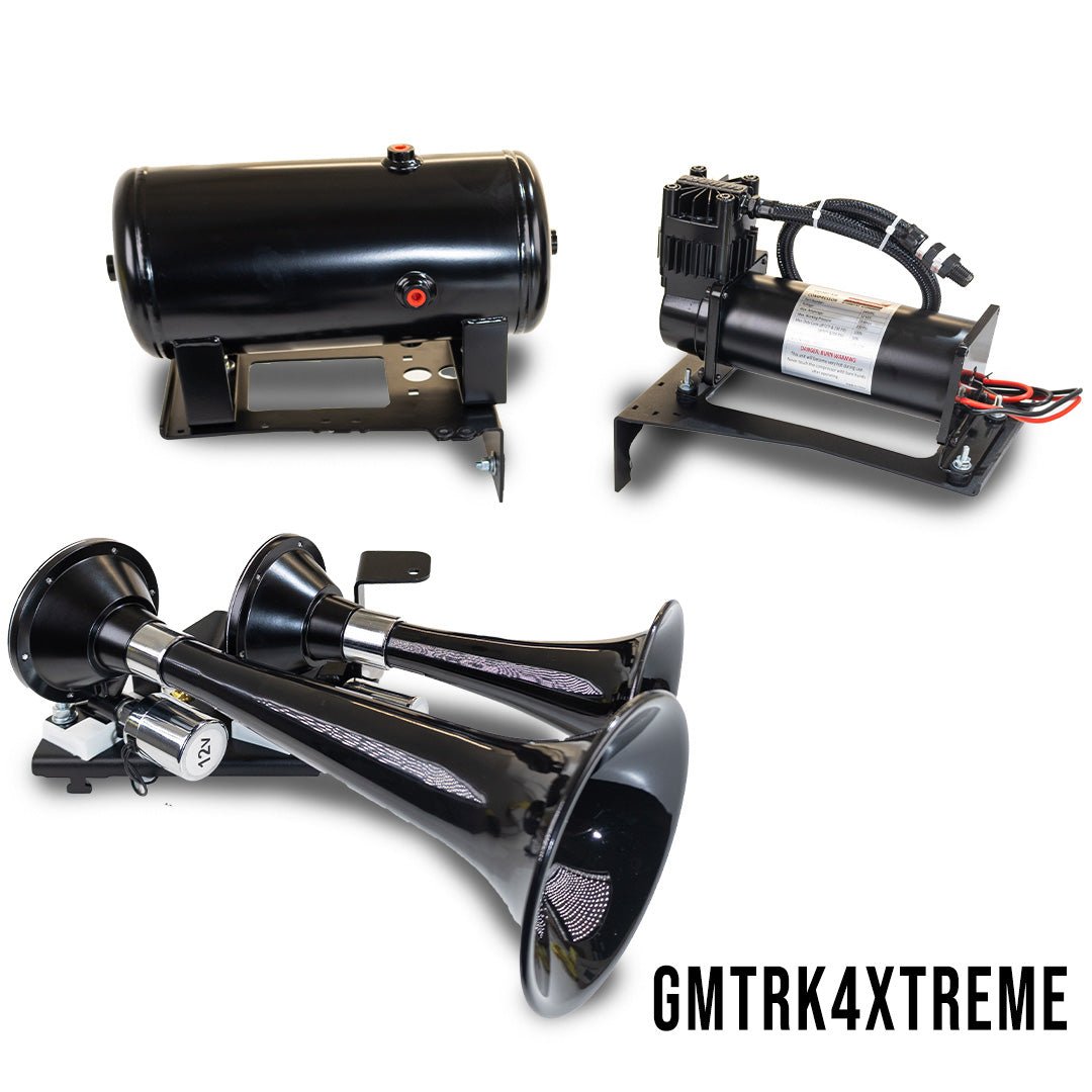 DIRECT FIT TRAIN HORN AND ONBOARD AIR SYSTEMS FOR 2019 - 2023 GMC SIERRA & CHEVROLET SILVERADO 1500 - Kleinn Automotive Accessories - KL GMTRK4XTREME