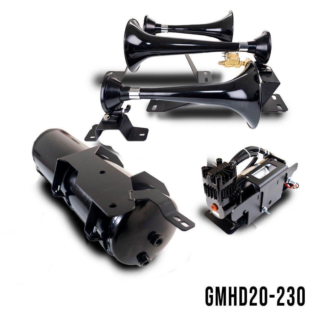 DIRECT FIT TRAIN HORN AND ONBOARD AIR SYSTEMS FOR 2020 - 2024 GM 2500HD/3500HD - Kleinn Automotive Accessories - KL GMHD20 - 230