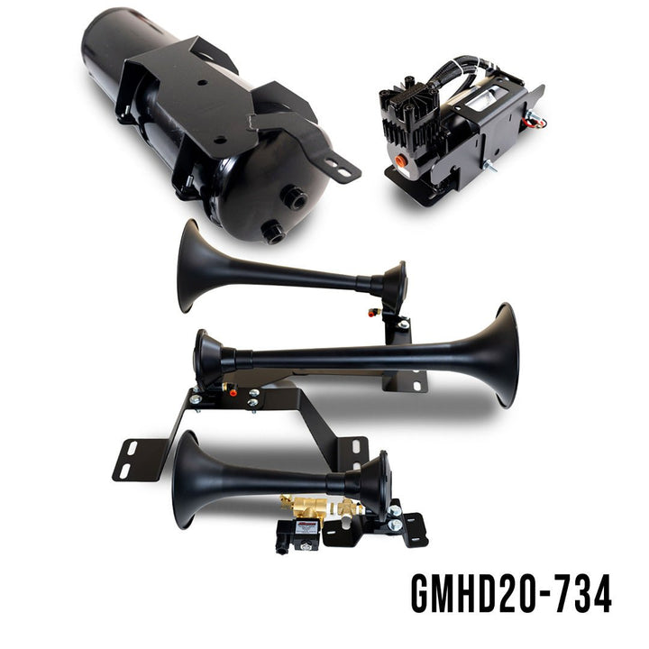 DIRECT FIT TRAIN HORN AND ONBOARD AIR SYSTEMS FOR 2020 - 2024 GM 2500HD/3500HD - Kleinn Automotive Accessories - KL GMHD20 - 230