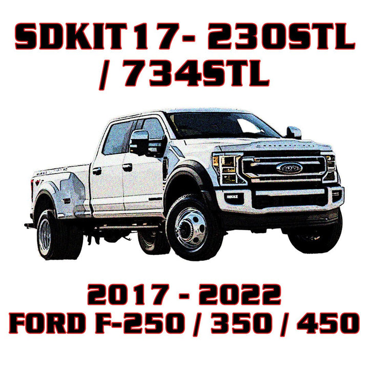 DIRECT FIT TRAIN HORN AND ONBOARD AIR SYSTEMS, HORN IN SPARE TIRE LOCATION FOR 2017 - 2022 FORD SUPER DUTY F - 250 / F - 350 / F - 450 - Kleinn Automotive Accessories - KL SDKIT17 - 230STL