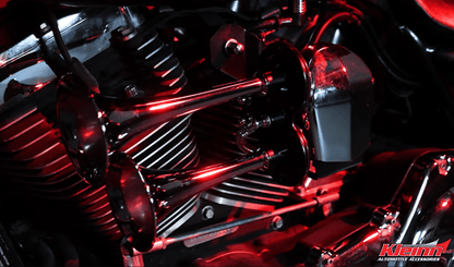 HOGKIT-1: Bolt-On Chrome Dual Air Horn Kit for 1979+ Harley-Davidson Motorcycles w/ Cowbell Style OEM Horn - Kleinn Automotive Accessories - KL HOGKIT-1