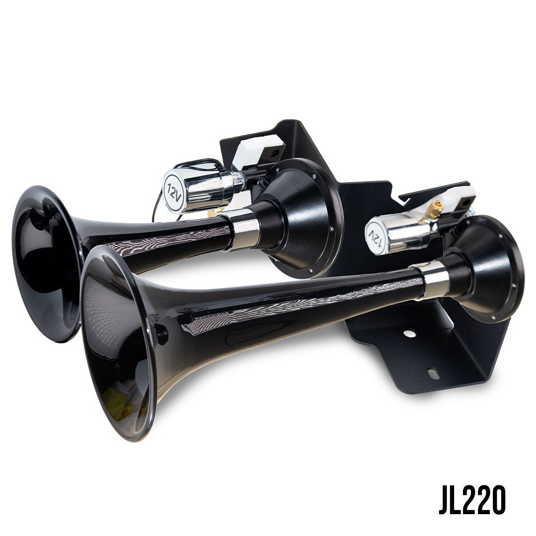 JEEP JLU WRANGLER BLACK DUAL AIR HORN ADD - ON KIT - Kleinn Automotive Accessories - KL JL220