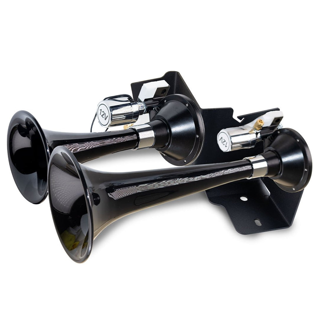 JEEP JLU WRANGLER BLACK DUAL AIR HORN ADD - ON KIT - Kleinn Automotive Accessories - KL JL220