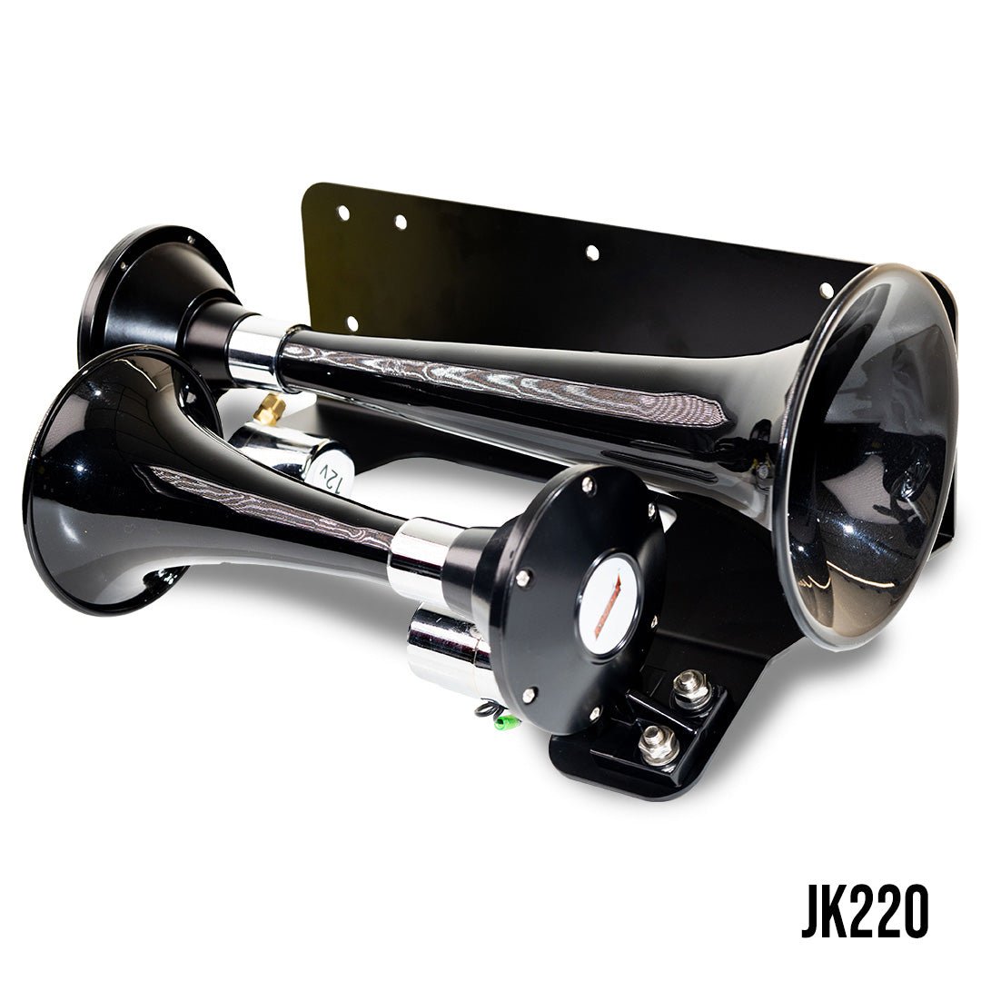 Jeep Wrangler JK & JKU Black Dual Air Horns - Kleinn Automotive Accessories - KL JK220