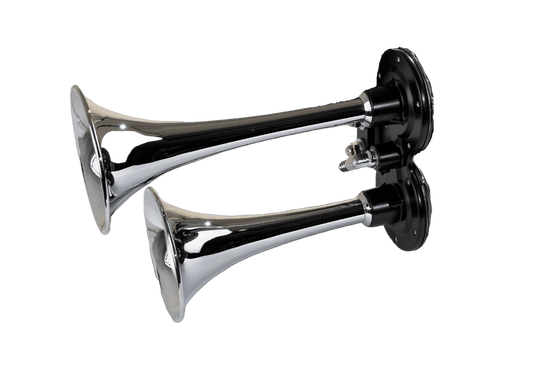 KL ST6001C-H: Replacement Dual Chrome Air Horn Set for HOGKIT-1 Harley Systems - Kleinn Automotive Accessories - KL ST6001C-H