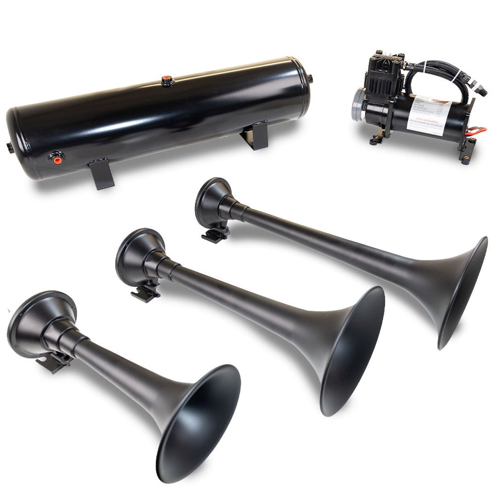 Model HK9 - Slimline Triple Train Horn Kit - NOB - Kleinn Automotive Accessories - KL HK9 - Slimline - NOB