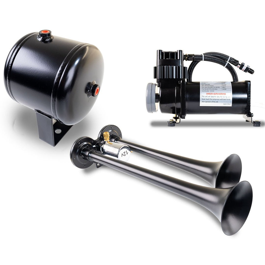 Model HKUTV Complete UTV and 4X4 Dual Air Horn System with 150 PSI Compressor and Tire Inflator - Kleinn Automotive Accessories - KL HKUTV