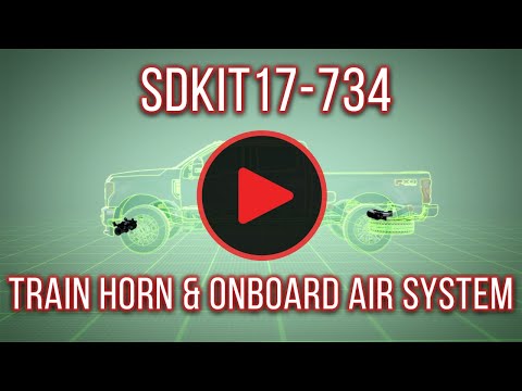 Bolt-On Train Horn and Onboard Air Systems | Horn Installed in Spare Tire Location for 2017-2022 Ford Super Duty F-250, F-350, and F-450.