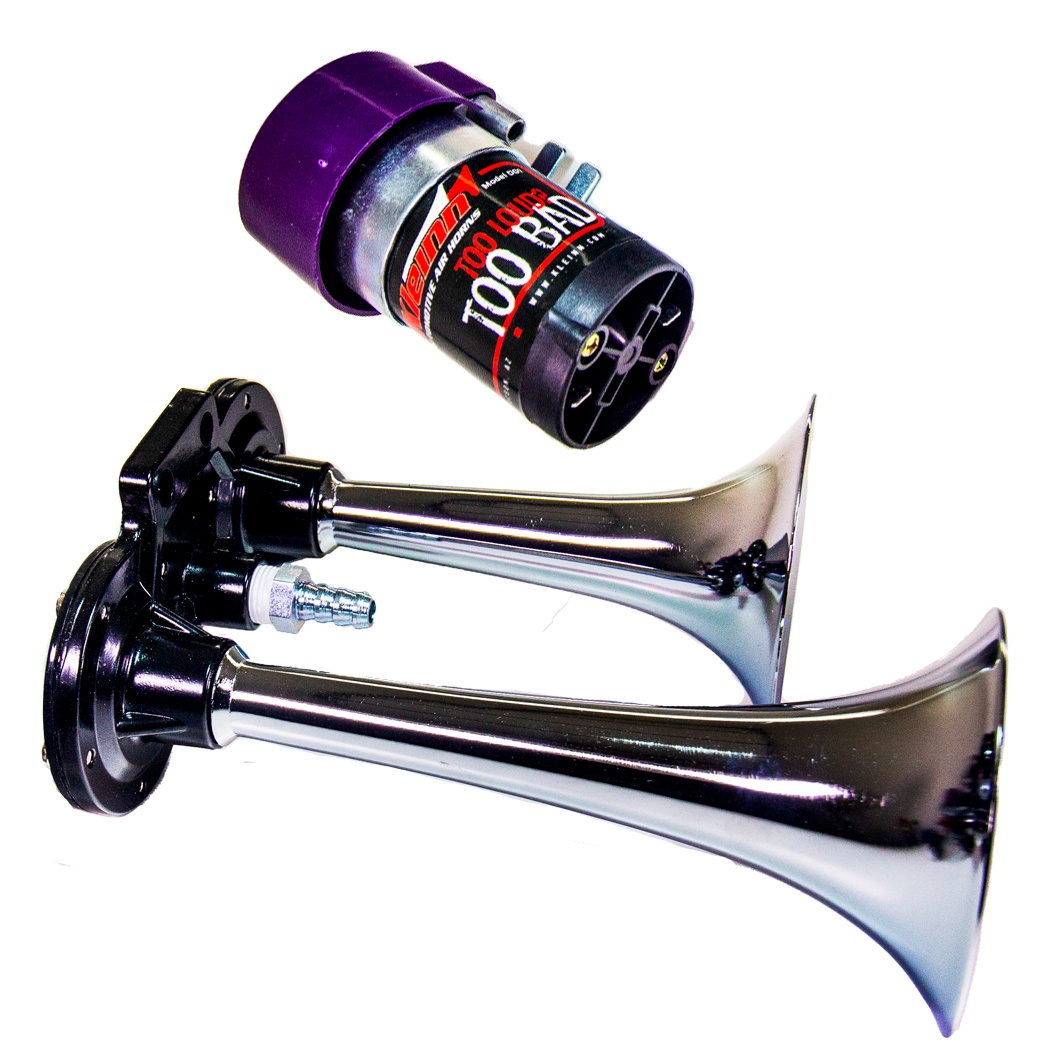 Satin Black Dual Air Horn System For Harley-Davidson - Kleinn Automotive  Accessories