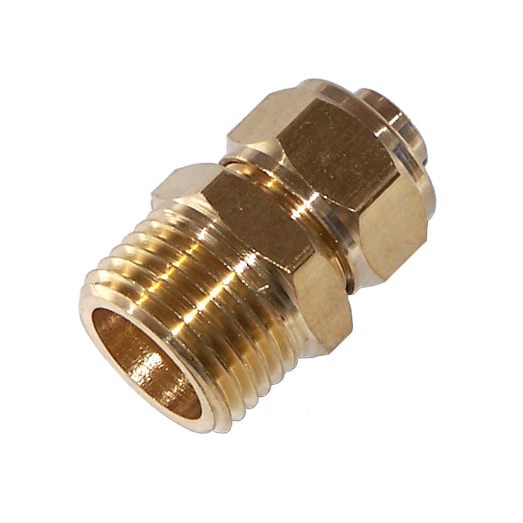 1/2 M NPT straight compression fitting for 1/2 O.D. tube - Kleinn  Automotive Accessories